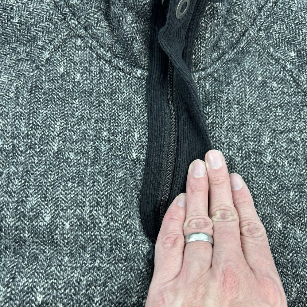 Carbon 2 Cobalt 1/4 Zip Sweater Men’s M Black Gray Knit Soft Fleece Lined - Picture 10 of 11